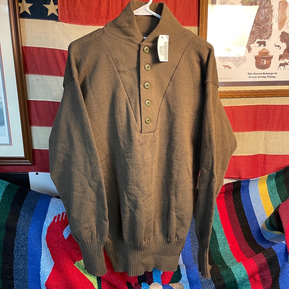 Garrison Collection DSCP Military Shawl Collar Sweater | Men’s XL | Olive Drab